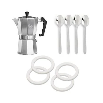 Fino | Stovetop Espresso Coffee Maker (Brews 6-Servings) with 4 Demi Spoons and 4 Exact Replacement Silicone Gaskets,商家Macy's,价格¥432