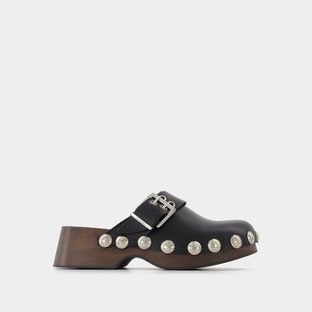Ganni | Black Leather Retro Mules商品图片,