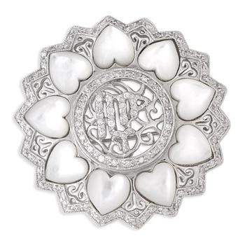 商品Sterling Silver Cubic Zirconia Heart Wreath Pin图片