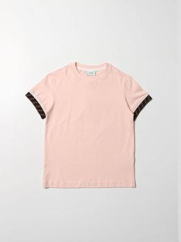 推荐Fendi cotton T-shirt with logoed bands商品