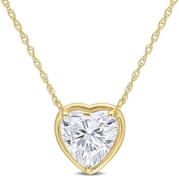 Mimi & Max | 2 CT DEW Created Moissanite Heart Pendant with Chain in 10k Yellow Gold,商家Premium Outlets,价格¥1623