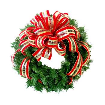 商品Creative Displays 26" Holiday Evergreen Wreath with Decorative Bow图片