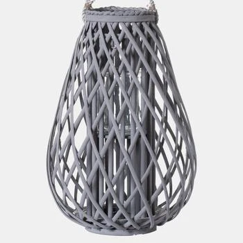 Hill Interiors | Back To Nature Wicker Bulbous Candle Lantern Gray 30CM X 10CM X 10CM,商家Verishop,价格¥600