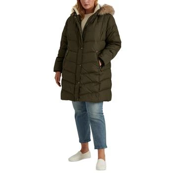 Ralph Lauren | Women's Plus Size Faux-Fur-Trim Hooded Puffer Coat 5折×额外7折, 额外七折