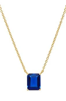 Savvy Cie Jewels | Vermeil Emerald Cut CZ Birth Stone Box Cut Necklace,商家Nordstrom Rack,价格¥188