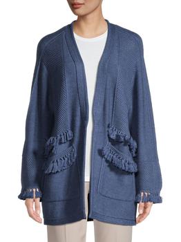 推荐Skylar Tasselled Merino Wool Open-Front Cardigan商品