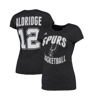 亚历山大王联名阿迪达斯, Adidas | Women's LaMarcus Aldridge Black San Antonio Spurs Name & Number T-shirt商品图片 