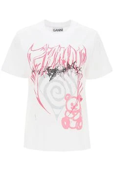 Ganni | T Shirt With Abstract Print 7.2折