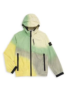推荐Little Boy's & Boy's Gradient Grid-Print Hooded Jacket商品