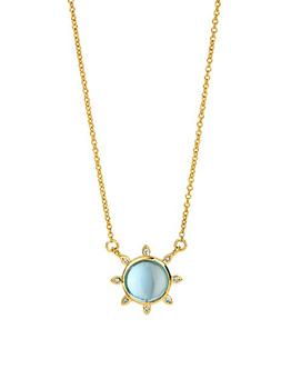 商品Syna | Cosmic 18K Yellow Gold, Blue Topaz, & Diamond Sun Pendant Necklace,商家Saks Fifth Avenue,价格¥10711图片