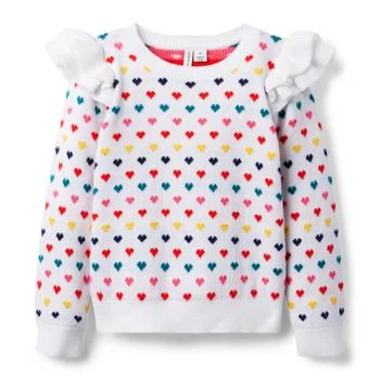 Janie and Jack | Rainbow Heart Sweater (Toddler/Little Kid/Big Kid) 