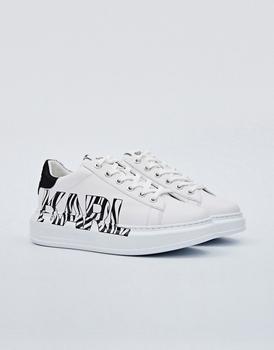 推荐Karl Lagerfeld Kapri zebra flatform trainers in white leather商品