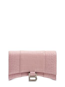 巴黎世家沙漏包价格, Balenciaga | Hourglass Embossed Leather Chain Wallet商品图片 