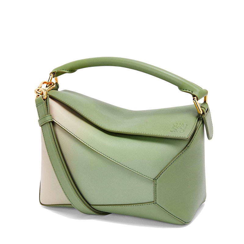 Loewe | 【预售3-7天】LOEWE/罗意威 22新款Puzzle Edge系列 女士小号迷迭香色/浅燕麦色渐变纳帕牛皮革单肩手提拼图包A510P60X12-6473商品图片,7.9折×额外9.5折, 包邮包税, 额外九五折