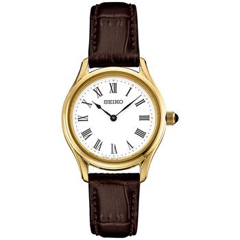 Seiko | Women's Essentials Brown Leather Strap Watch 29mm商品图片,9折×额外8.5折, 额外八五折