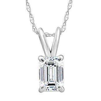 Pompeii3 | 3/4Ct Solitaire Emerald Cut Diamond Pendant 14k White Gold Lab Grown Necklace,商家Premium Outlets,价格¥3364