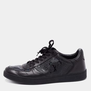 路易威登男鞋价格, [二手商品] Louis Vuitton | Louis Vuitton Black Leather Rivoli Monogram Low Top Sneakers Size 44商品图片 满1件减$100, 满减