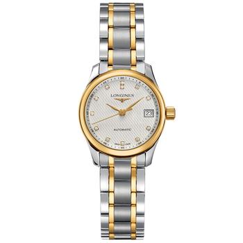 更多longines master, Longines | Women's Swiss Automatic Master Diamond Accent 18k Gold and Stainless Steel Bracelet Watch 26mm L21285777商品图片 