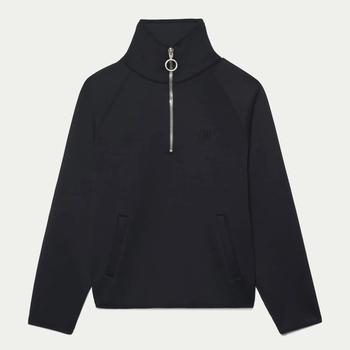 AMI怎么选, AMI | AMI Men's Paris Embroidered Half-Zip Sweatshirt - Black商品图片 5折