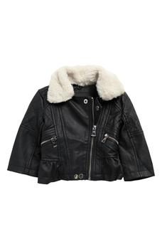 推荐Kids' Faux Fur Trim Moto Jacket商品