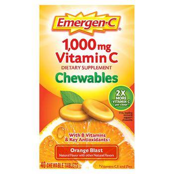 商品Immune Support Chewable Tablet with 1000 mg Vitamin C & B Vitamins Orange Blast,商家Walgreens,价格¥95图片