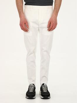 推荐Slim fit white cotton trousers商品