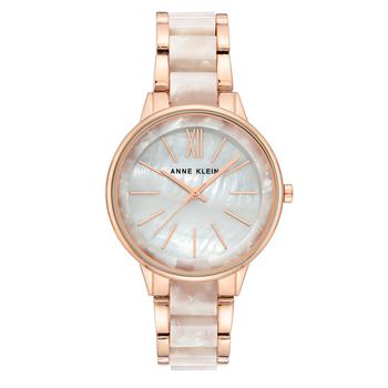 Anne Klein | Rose Gold-Tone and Pearlescent White Bracelet Watch 37mm商品图片,