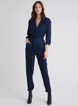 推荐Getty Wrap Front Jumpsuit Navy商品