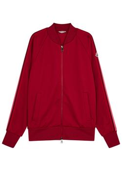 moncler polo, Moncler | Dark red striped jersey track jacket商品图片 