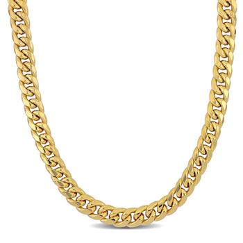 商品Amour | Amour 9.25mm Miami Cuban Link Chain Necklace in 10k Yellow Gold,商家Jomashop,价格¥22467图片