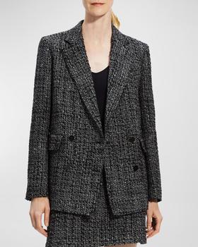 Theory | Piazza Noelle Double-Breasted Tweed Jacket商品图片,7.5折