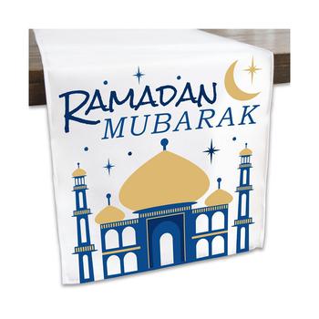 商品Ramadan - Eid Mubarak Party Dining Tabletop Decor - Cloth Table Runner - 13 x 70 inches图片