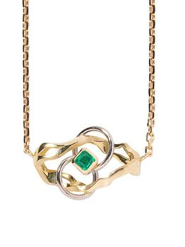商品MILAMORE | Kintsugi Infinity Two-Tone 18K Gold & Emerald Pendant Necklace,商家Saks Fifth Avenue,价格¥32198图片