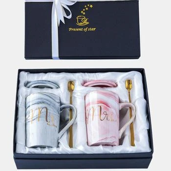Vigor | Mr And Mrs Coffee Mugs, Gifts For Bridal Shower, Engagement Wedding And Married Couples Anniversary  Mr And Mrs Mugs Set For Bride And Groom,商家Verishop,价格¥227