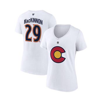 Fanatics | Women's Branded Nathan MacKinnon White Colorado Avalanche Special Edition 2.0 Name and Number V-Neck T-shirt商品图片,