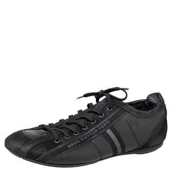 lv男鞋官网, [二手商品] Louis Vuitton | Louis Vuitton Black Nubuck And Leather Cosmos Low Top Sneakers Size 43.5商品图片 满1件减$100, 满减