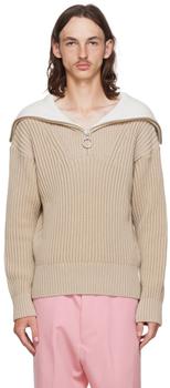 AMI | Beige Organic Cotton Sweater商品图片,