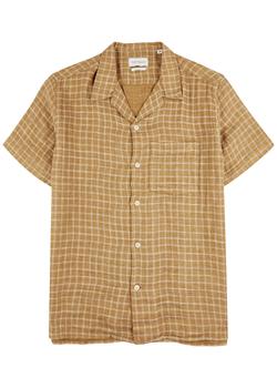 推荐Havana brown checked linen shirt商品