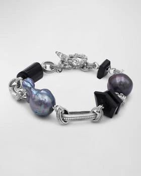 Stephen Dweck | Black Agate and Baroque Pearl Bracelet in Sterling Silver,商家Neiman Marcus,价格¥6847