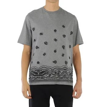 推荐Men's Melange Grey Lucky Symbols-embroidered Cotton T-shirt商品