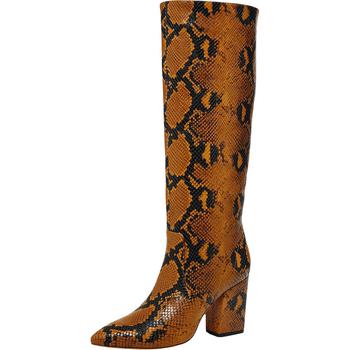 Loeffler Randall推荐, Loeffler Randall | Loeffler Randall Womens Sarina Leather Tall Block Heel Boot商品图片 7.5折