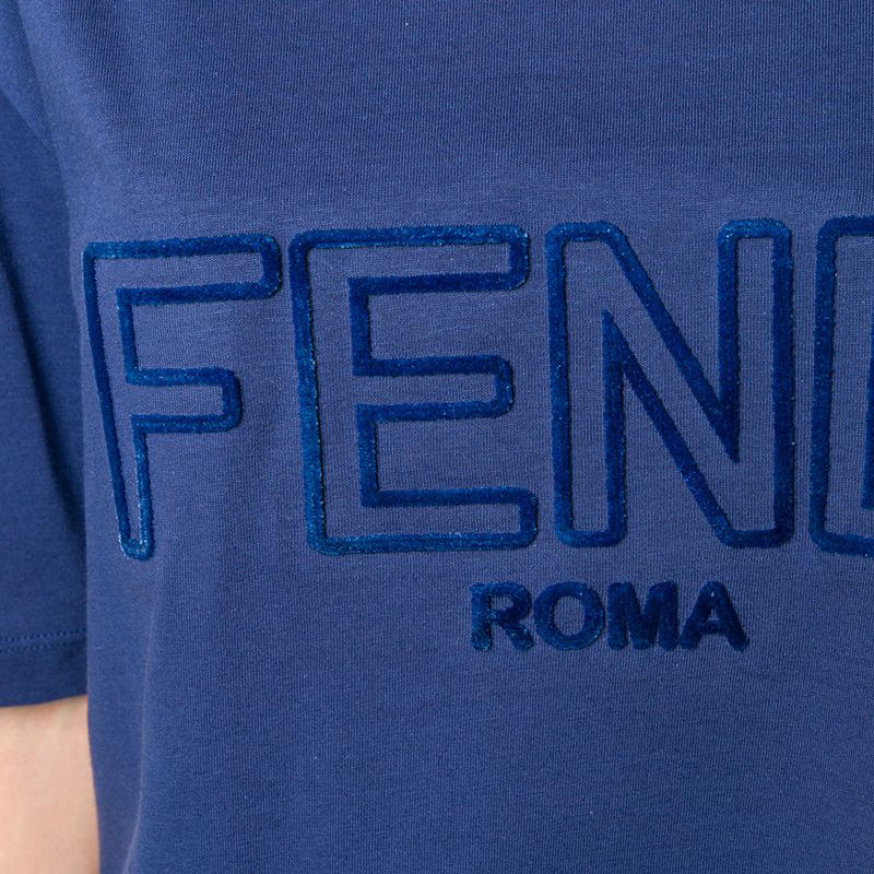 美国肯迪文, Fendi | Fendi 芬迪 女士蓝色时尚休闲字母短袖T恤 FAF077-A47A-F12QA商品图片 独家减免邮费
