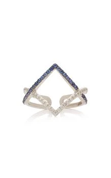 TULLIA | TULLIA - 14K White Gold; Sapphire And Diamond Ring - Blue - US 7 - Moda Operandi - Gifts For Her,商家Fashion US,价格¥17695