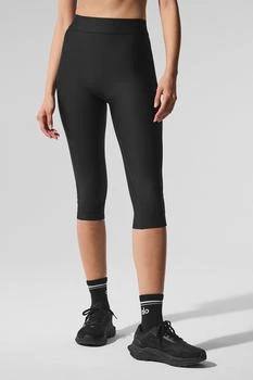 Alo | Airlift Mesh High-Waist Just Right Capri - Black,商家Alo yoga,价格¥905