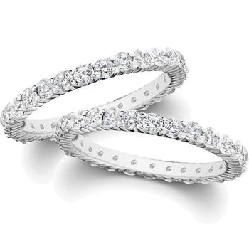 2ct Matching Diamond Eternity Wedding 14K Ring Set