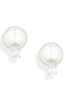 Nordstrom | CZ Accent Faux Pearl Stud Earrings,商家Nordstrom Rack,价格¥73