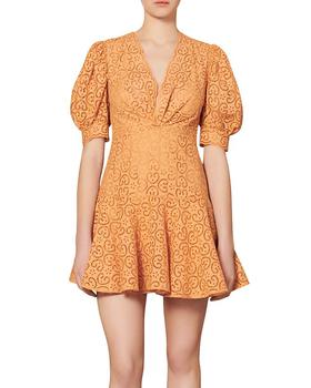 sandeo, Sandro | Kendal Broderie Anglaise V-Neck Dress商品图片 4折, 独家减免邮费