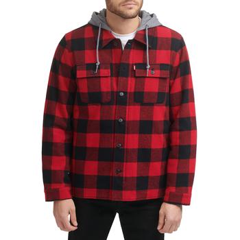 李维斯外套, Levi's | Washed Cotton Shirt Jacket with A Jersey Hood and Sherpa Lining商品图片 4.4折