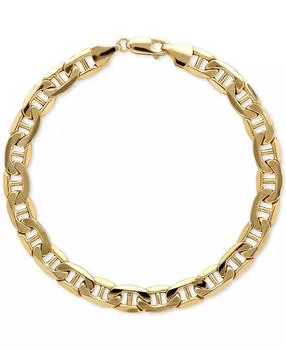 Italian Gold | Men's Beveled Marine Link Bracelet in 10k Gold,商家Macy's,价格¥5398