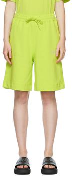 Ganni | Green Cotton Shorts商品图片,4折